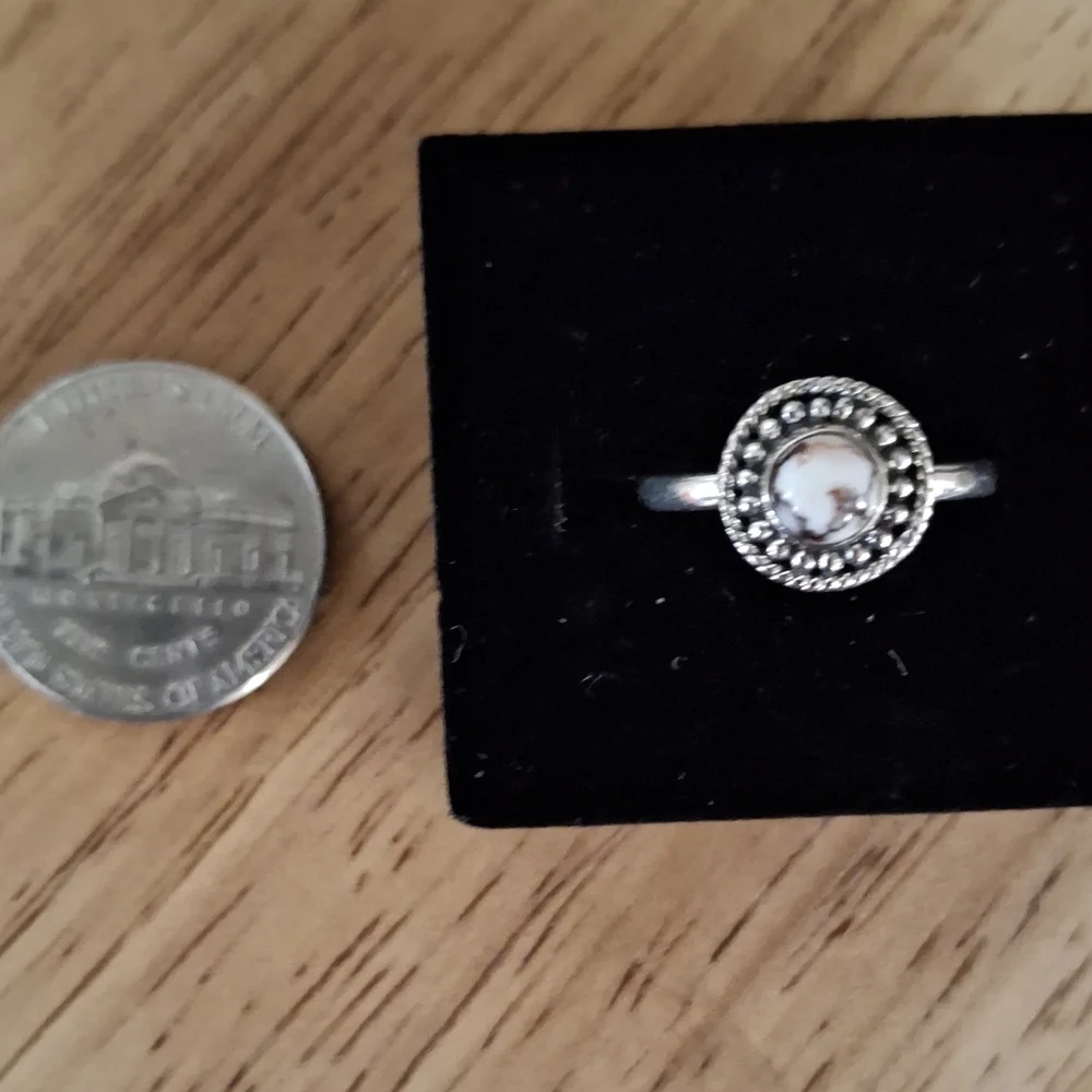 Ring Wild Horse Natural Stone Sterling Silver Size 7